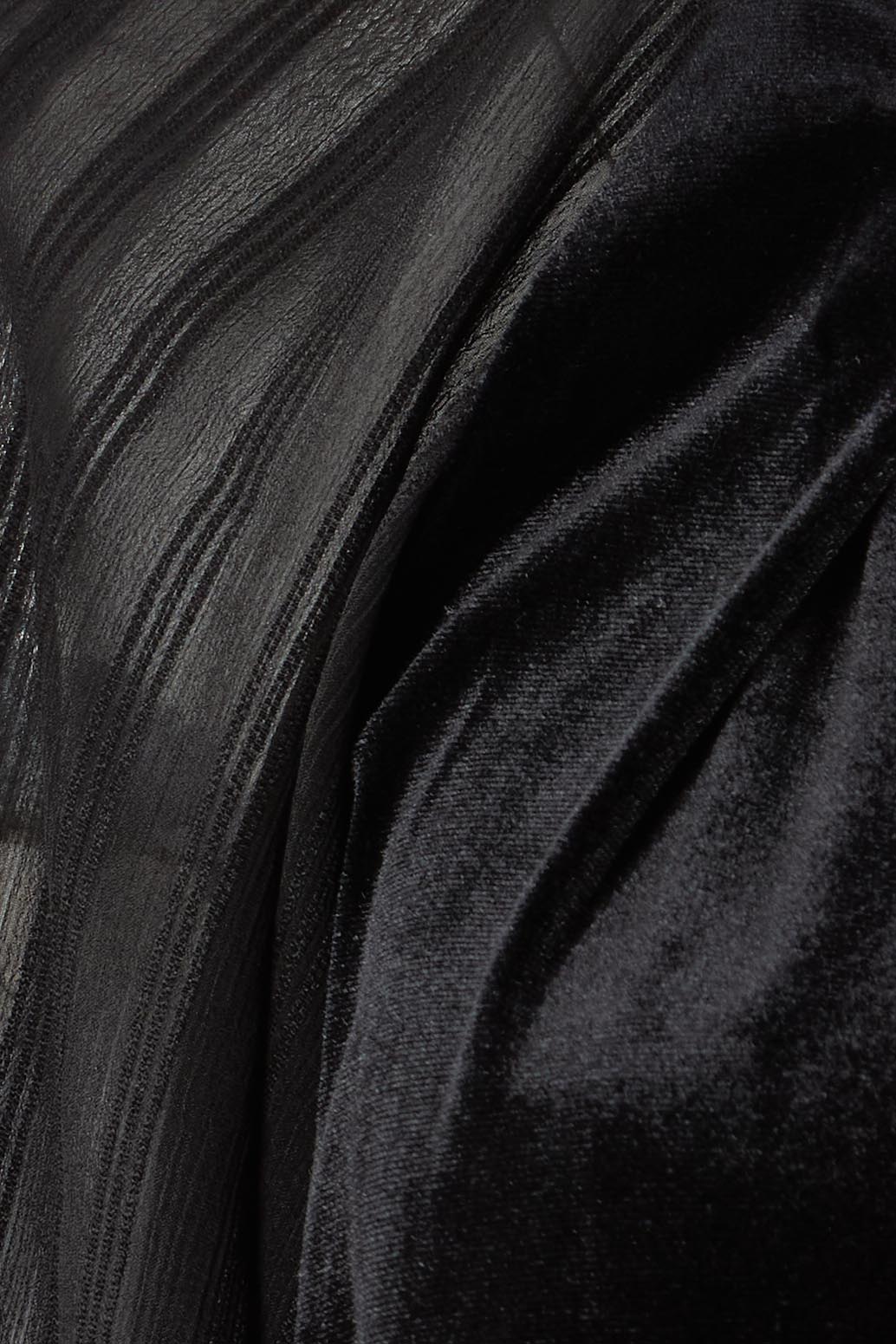 Product shot of the Leyla Velvet Blouse in colour Black (Black), detail