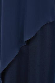 Product shot of The Long Beatrice Dress in colour Navy (Blue), detail