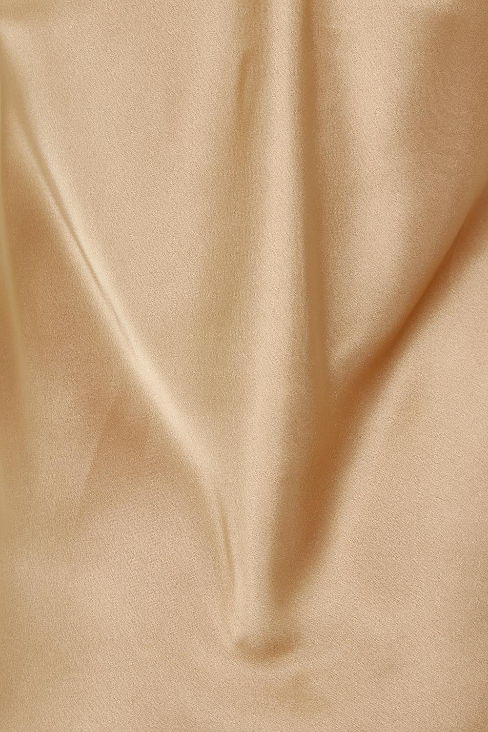 Product shot of the Loulou Satin Slip Dress in colour Latte, detail