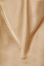 Product shot of the Loulou Satin Slip Dress in colour Latte, detail