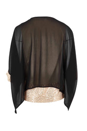 Product shot of the Ria Top in colour Blackgold (Black), from the back