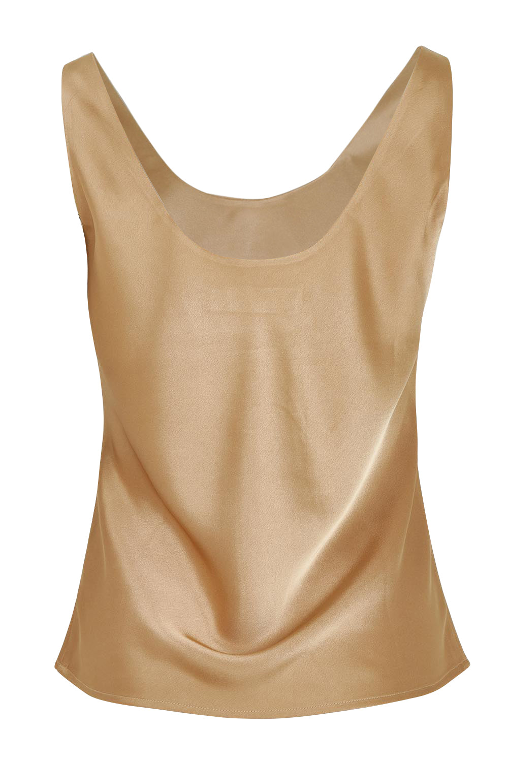 Product shot of the Celeste Satin Camisole in colour Latte, from the back