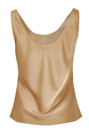 Product shot of the Celeste Satin Camisole in colour Latte, from the back