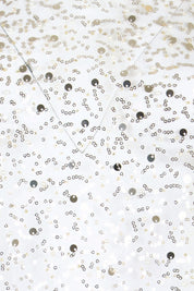 Product shot of the Petite Nina Sequin Top – Gold in colour Gold, showing detail