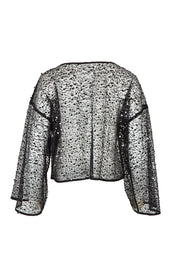 Product shot of the Nina Sequin Top in colour Black (Black), from the back