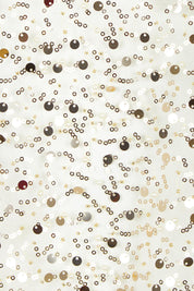 Product shot of the Nina Sequin Top in colour Gold (Metallics), detail