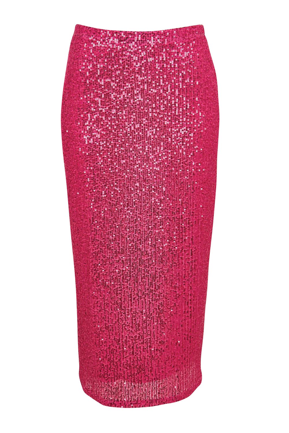Product shot of the Reegan Sequin Skirt – Cerise in colour Cerise, from the front
