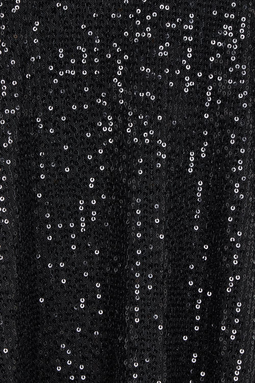 Product shot of the Renee Sequin Top in colour Black (Metallics), detail
