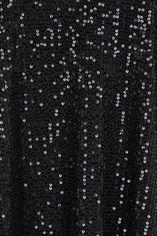 Product shot of the Renee Sequin Top in colour Black (Metallics), detail