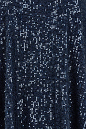Product shot of the Renee Sequin Top in colour Navy (Metallics), detail