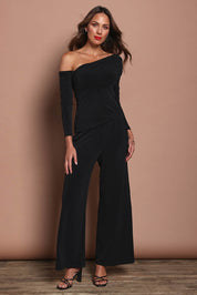 Model Madeline wearing size 10 of the Lucy Top in colour Black (Black), from the front, showing the whole outfit