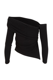 Product shot of the Lucy Top in colour Black (Black), from the back