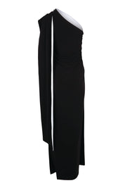Product shot of the Camille Reversable Dress – Black in colour Black, from the back