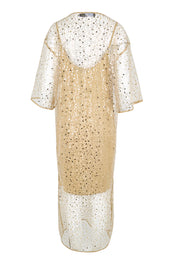 Product shot of the Nina Sequindress – Gold in colour Gold, from the back
