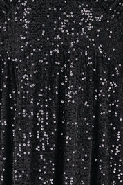 Product shot of the Priscilla Evening Gown – Black in colour Black, showing detail