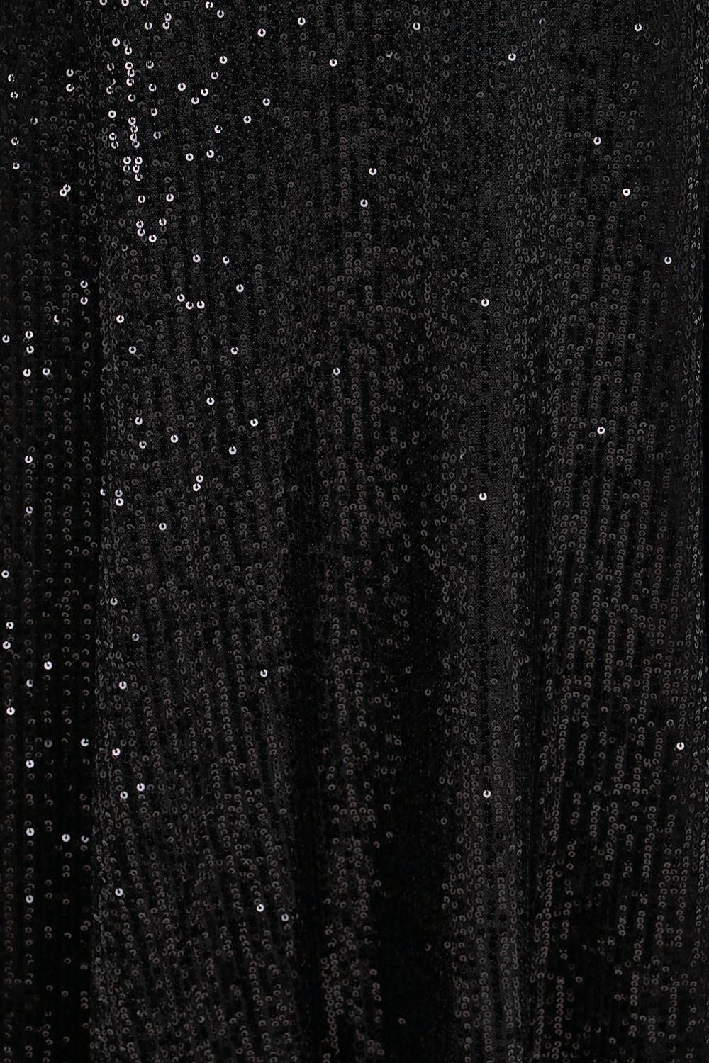 Product shot of the Remy Sequin Skirt – Black in colour Black, showing detail