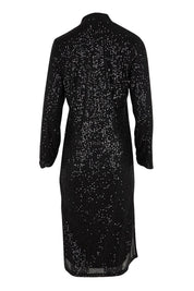 Product shot of the Reece Sequin Jacket – Black in colour Black, from the back