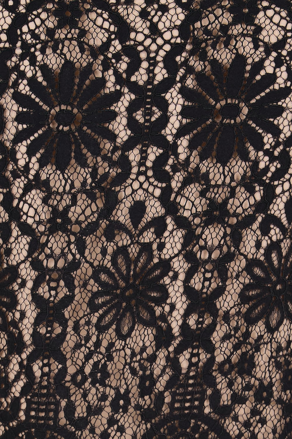 Product shot of the Kiki Lace Skirt - Black in colour Black, showing detail