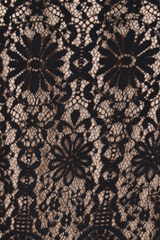 Product shot of the Kiki Lace Skirt - Black in colour Black, showing detail