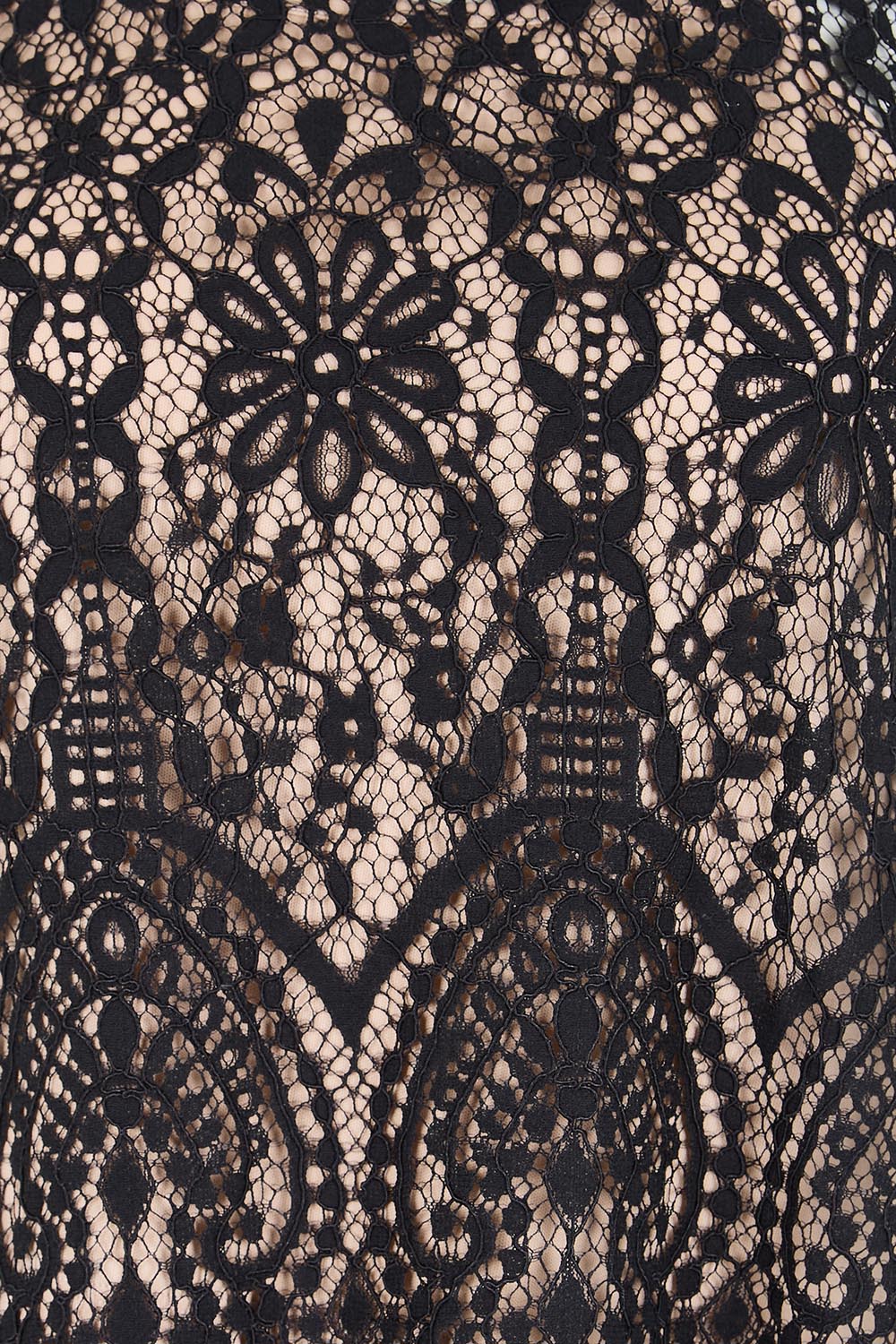 Product shot of the Kiki Lace Top - Black in colour Black, showing detail