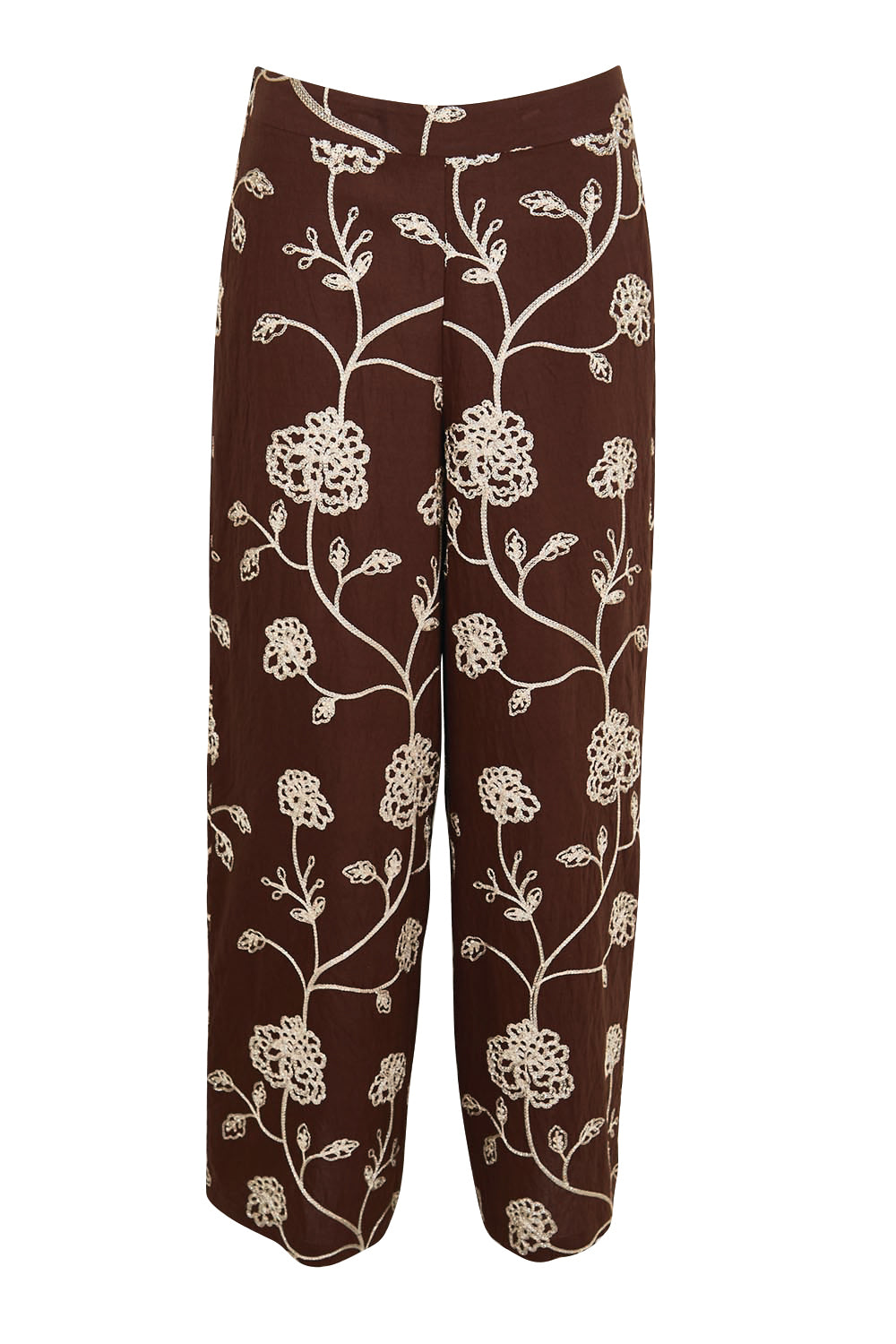 Product shot of the Celia Pants - Chocolategold in colour Chocolategold, from the front