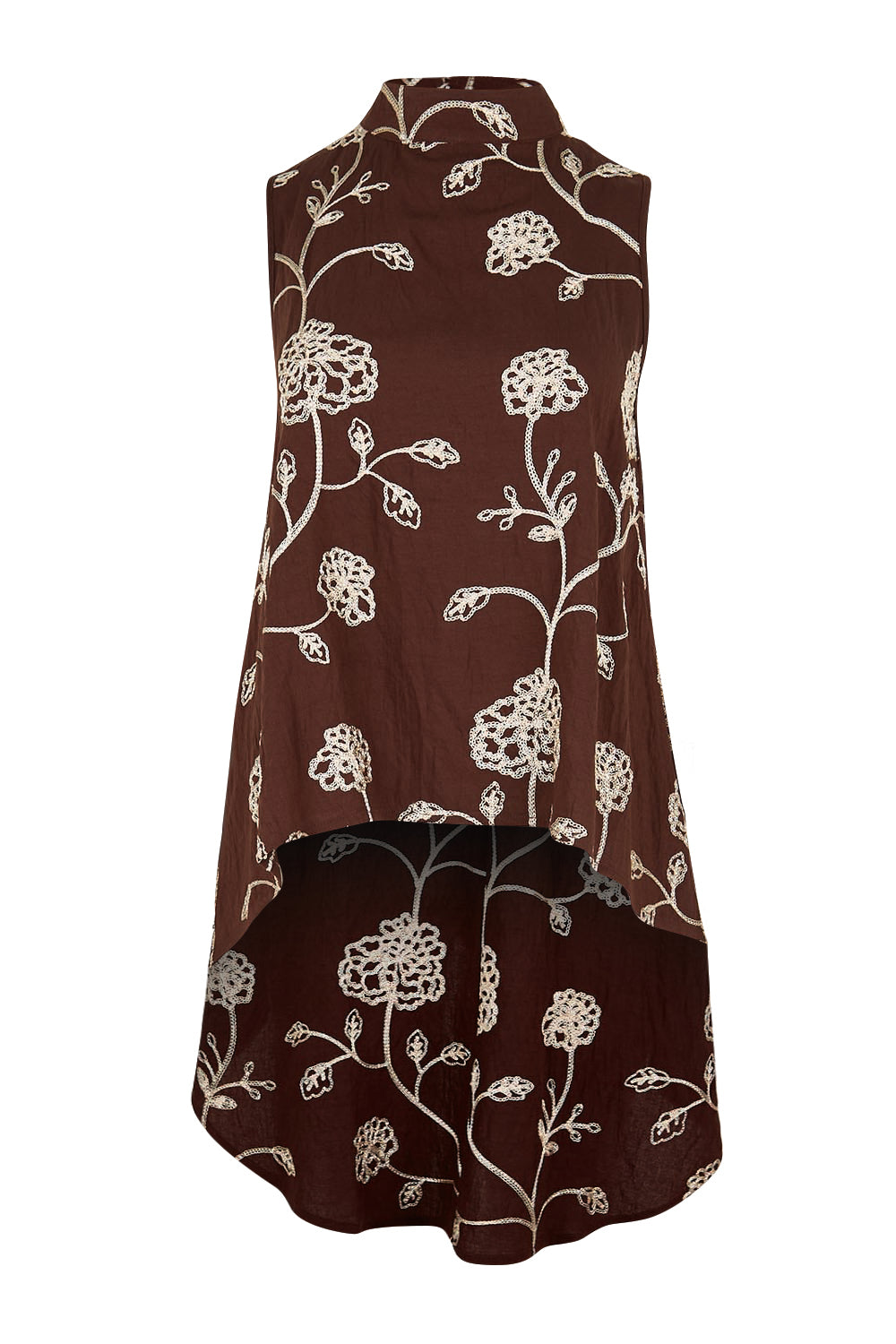 Product shot of the Celia Top - Chocolategold in colour Chocolategold, from the front