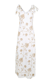 Product shot of the Tara Slip Dress - Whitegold in colour Whitegold, from the front