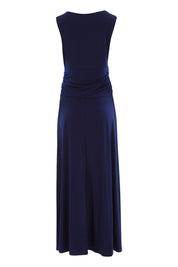 Product shot of the Alexa Dress in colour Navy (Blue), from the back
