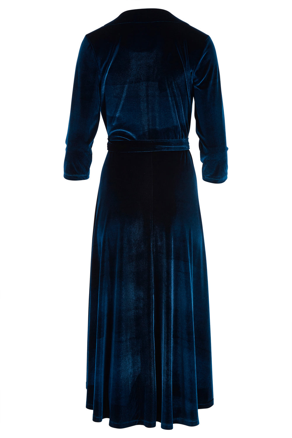 Product shot of the Annabelle Dress in colour Opal (Blue), from the back