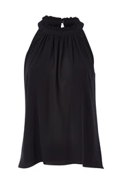 Product shot of the Liz Top in colour Black (Black), from the front