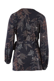Product shot of The Printed Maryin colourJane Tunic - Dotmystery (Black), from the back