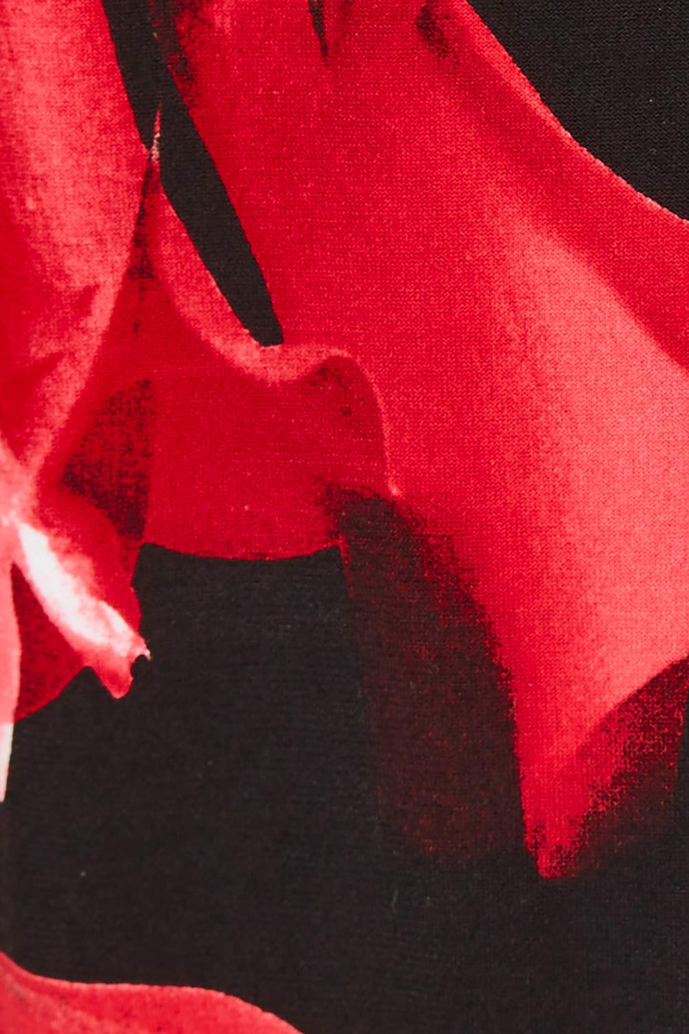 Product shot of The Printed Anna Dress in colour Scarlet (Red), detail