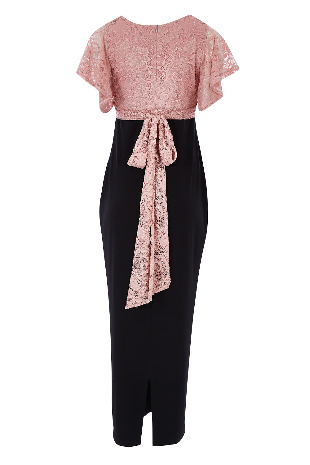 Product shot of the Clara Dress in colour Blackblush (Black), from the back