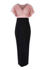 Product shot of the Clara Dress in colour Blackblush (Black), from the front