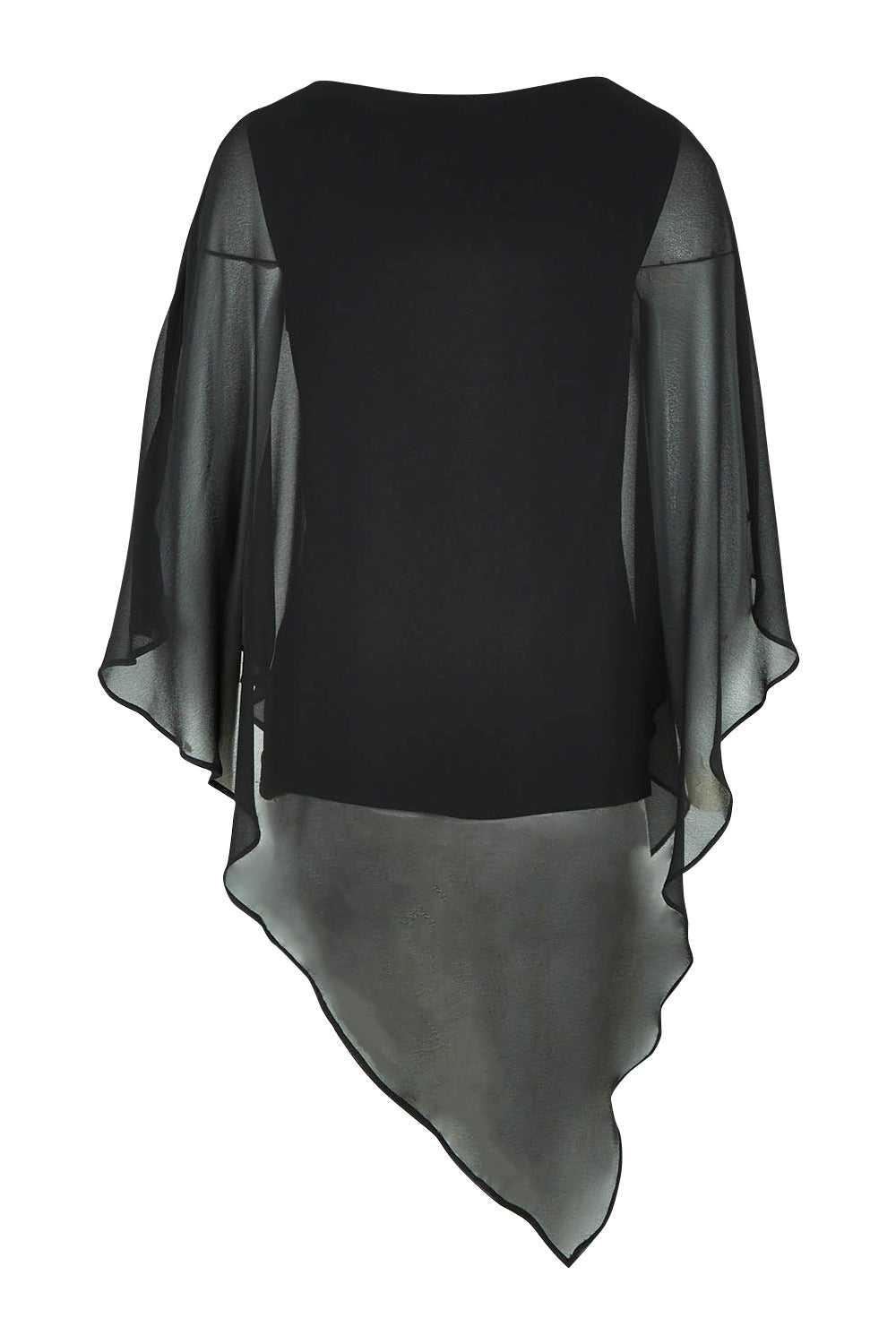 Product shot of the Marie Top in colour Black (Black), from the back