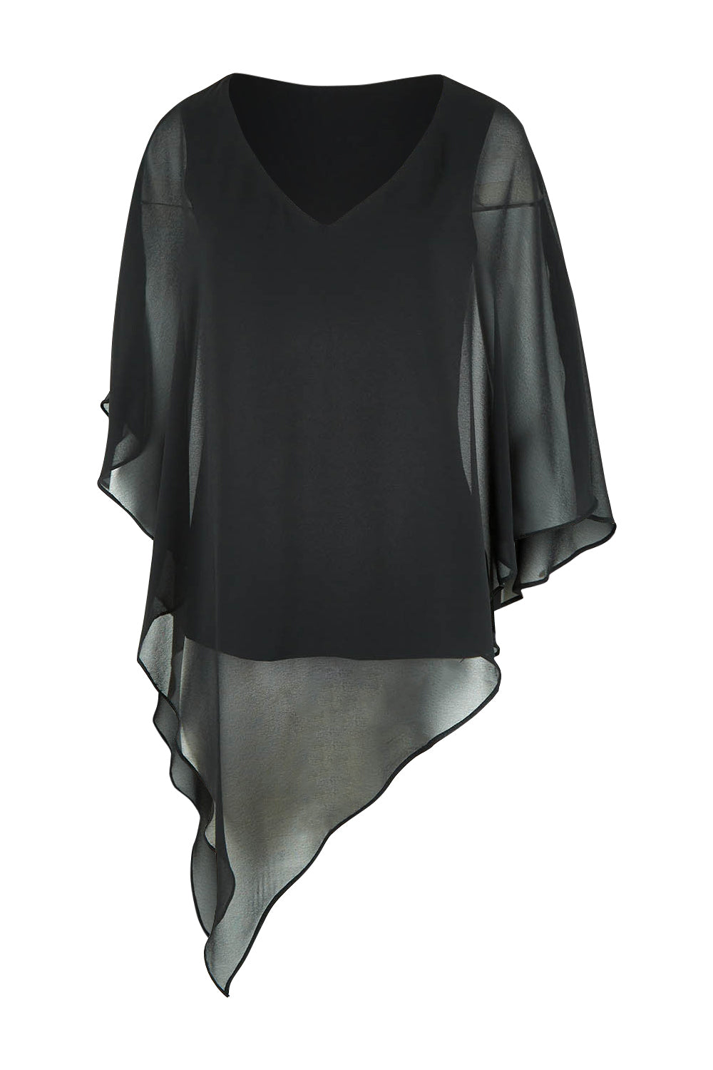 Product shot of the Marie Top in colour Black (Black), from the front