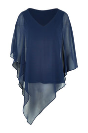 Product shot of the Marie Top in colour Navy (Blue), from the front