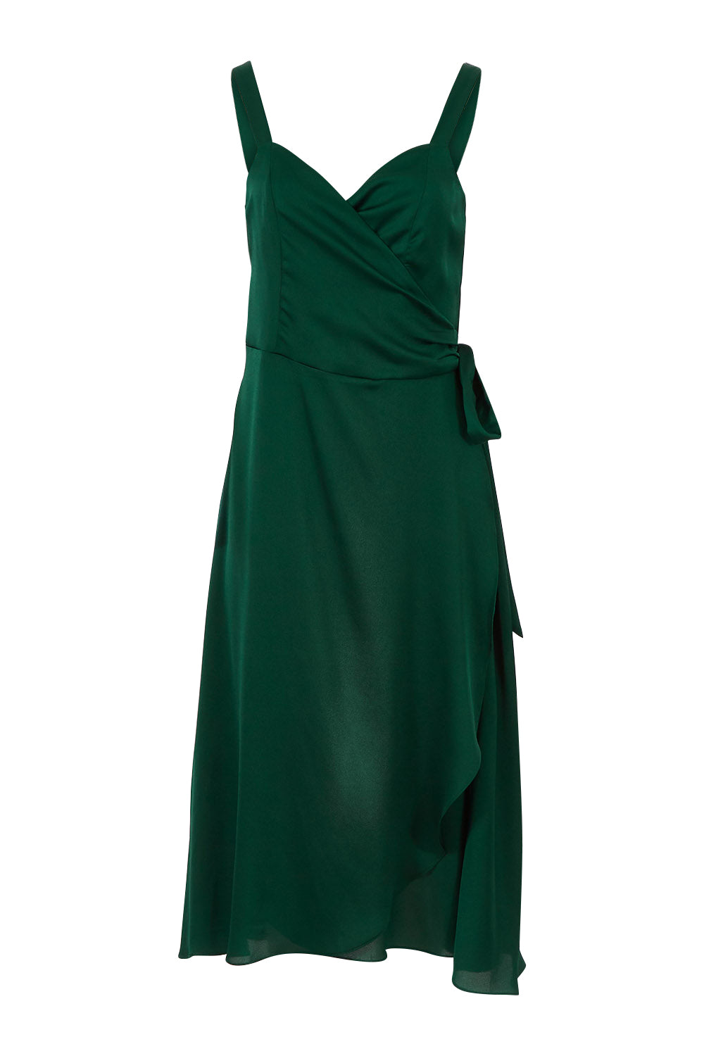 Product shot of the Amy Dress in colour Envy (Green), from the front