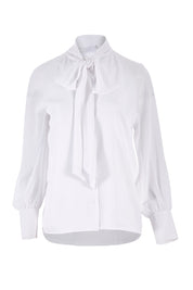 Product shot of the Elena Blouse in colour Snow (White), from the front