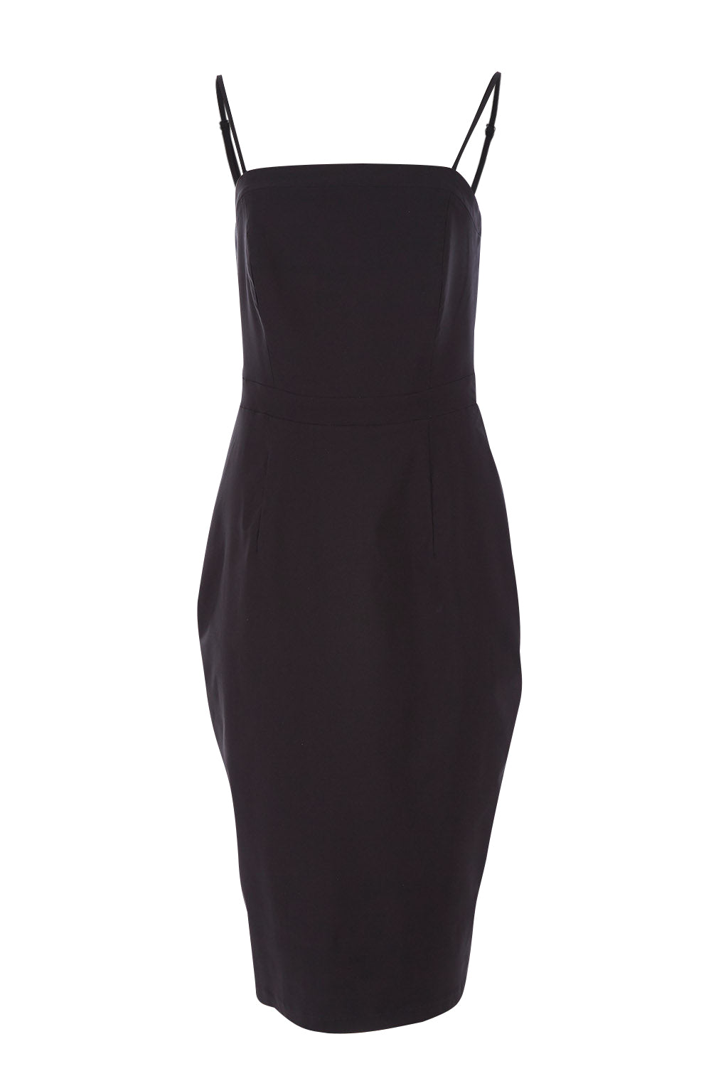 Product shot of the Lola Dress in colour Black (Black), from the front