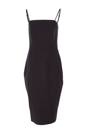 Product shot of the Lola Dress in colour Black (Black), from the front