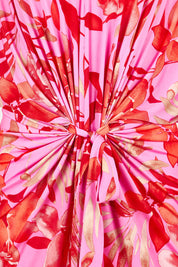Product shot of The Printed Nancy Dress in colour Pinklily (Pink), detail