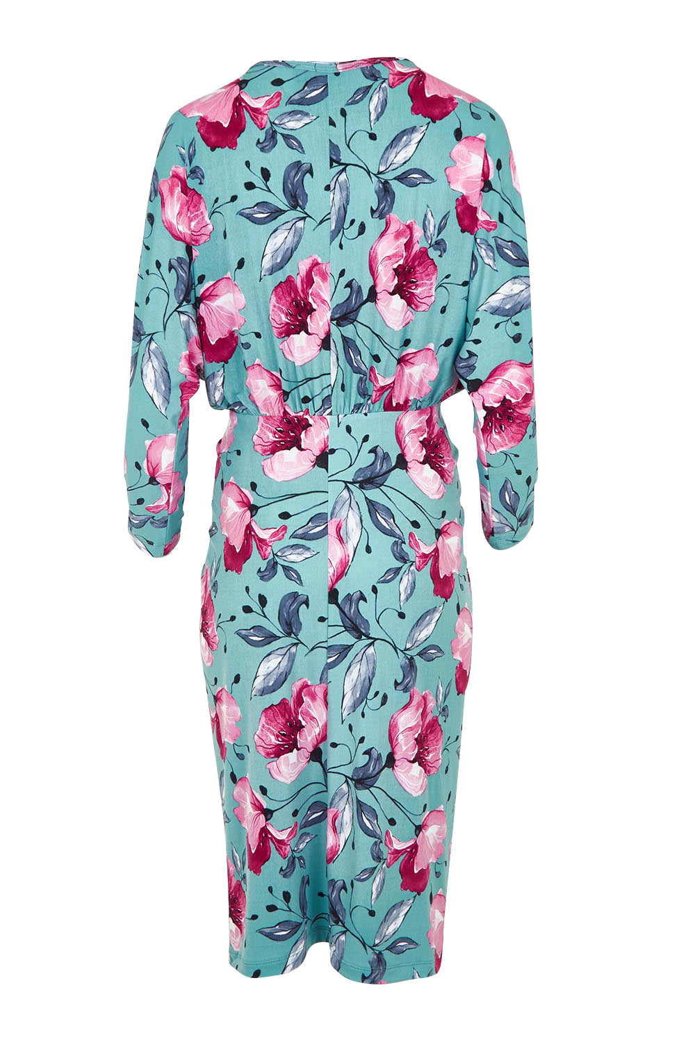 Product shot of The Printed Nancy Dress in colour Windflower, from the back
