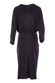 Product shot of the Nancy Dress in colour Graphite (Grey), from the back