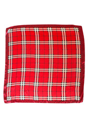 Product shot of the Merin Hair Scarf in colour Redcheck (Red), detail