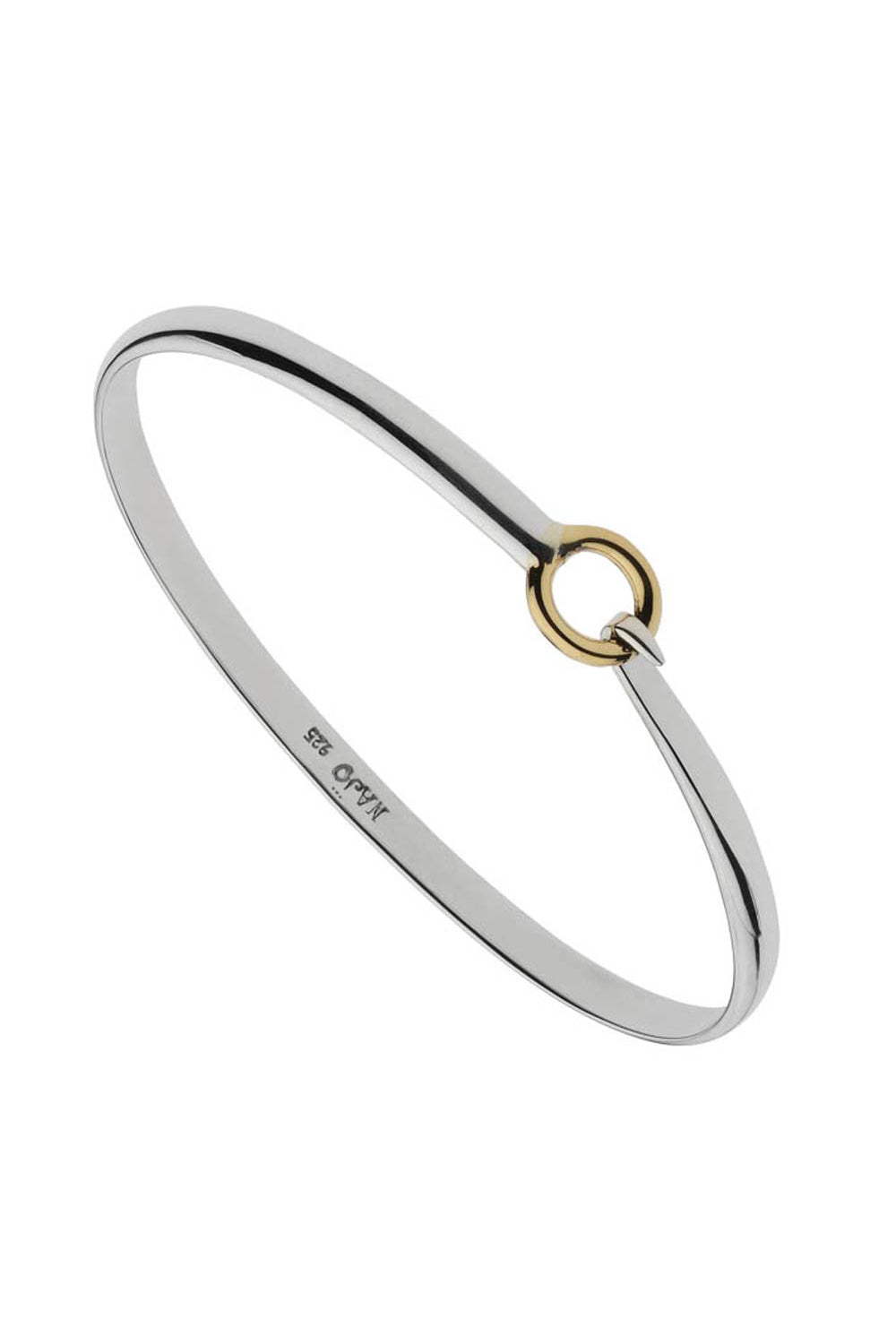 Product shot of the Oh Honey Bangle in colour Silver (Metallics), from the front