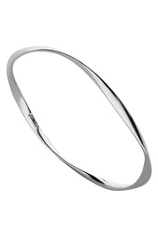 Product shot of the Garden Of Eden Bangle in colour Silver (Metallics), from the front