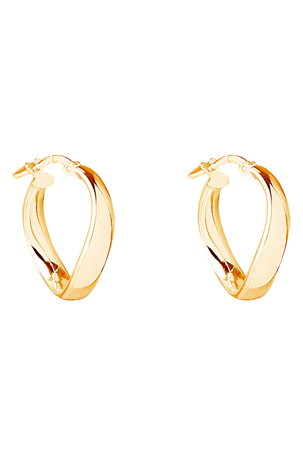 Product shot of the Eddy Hoop Earrings in colour Gold (Metallics), from the front