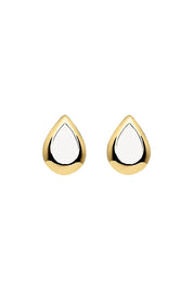 Product shot of the Chiara Yellow Gold Studs in colour Gold (Metallics), from the front