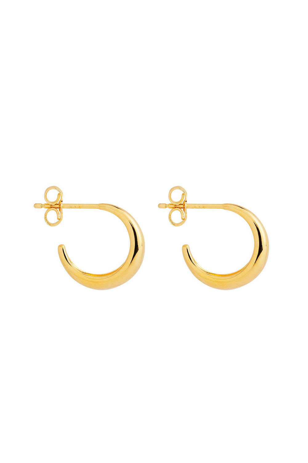 Product shot of the La Muse Yellow Gold Stud Hoop Earring in colour Gold (Metallics), detail